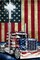 5D Diamond Art Painting by Number Kits Full Drill Truck American Flag patriotic diamond art 16x20 Inch Round Drill Diamond Art Dots for Adults Crafts Cross Stitch Wall Decor